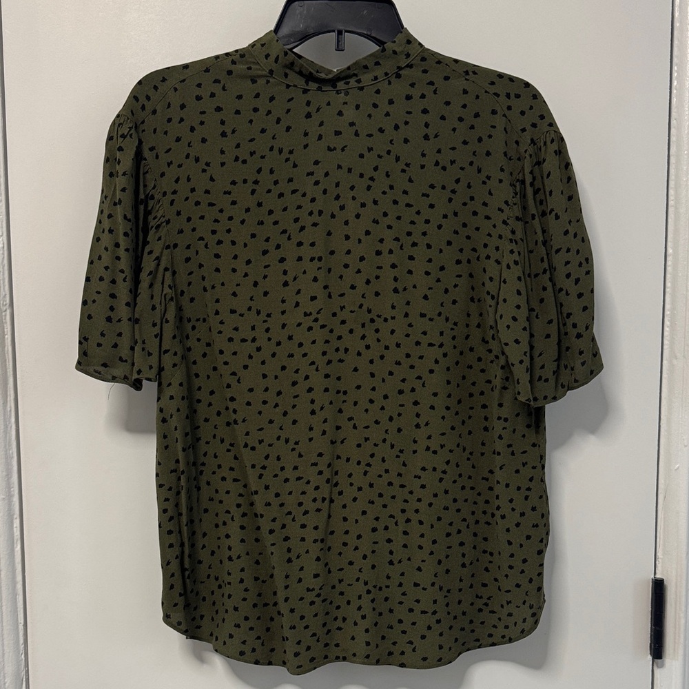 Womens’ Olive Green Patterned Blouse